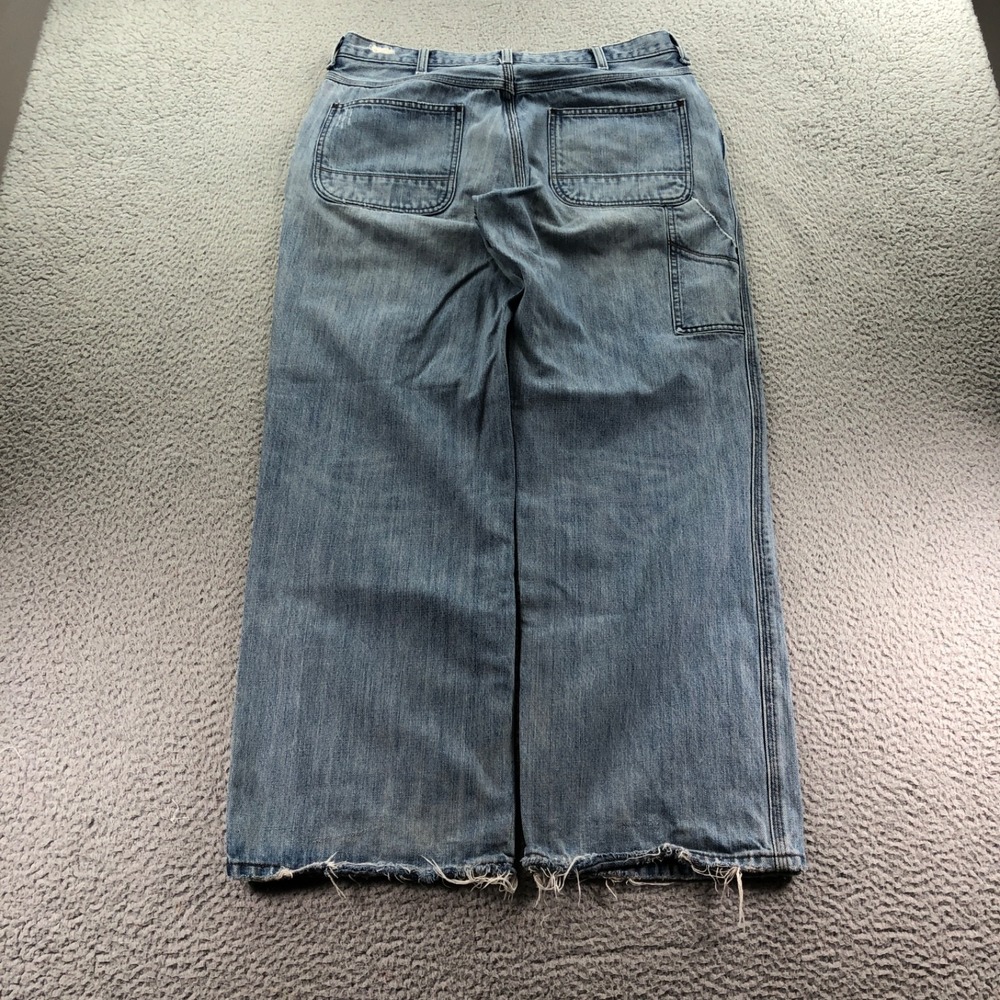 VTG Old Navy Jeans Mens 33x32 Blue Painters distressed Baggy Wide Leg Y2K Skater